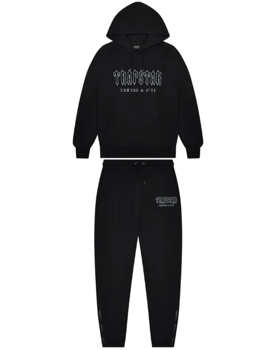 Decoded Solid Chenille Hooded Tracksuit Black